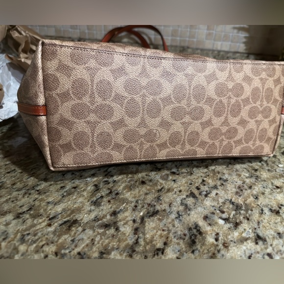 Coach Day Tan Rust Signature Canvas Day Tote “ No Pouch” - Picture 10 of 13